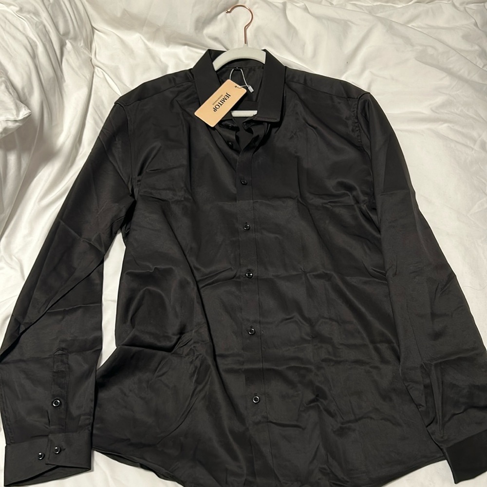Never worn black button down